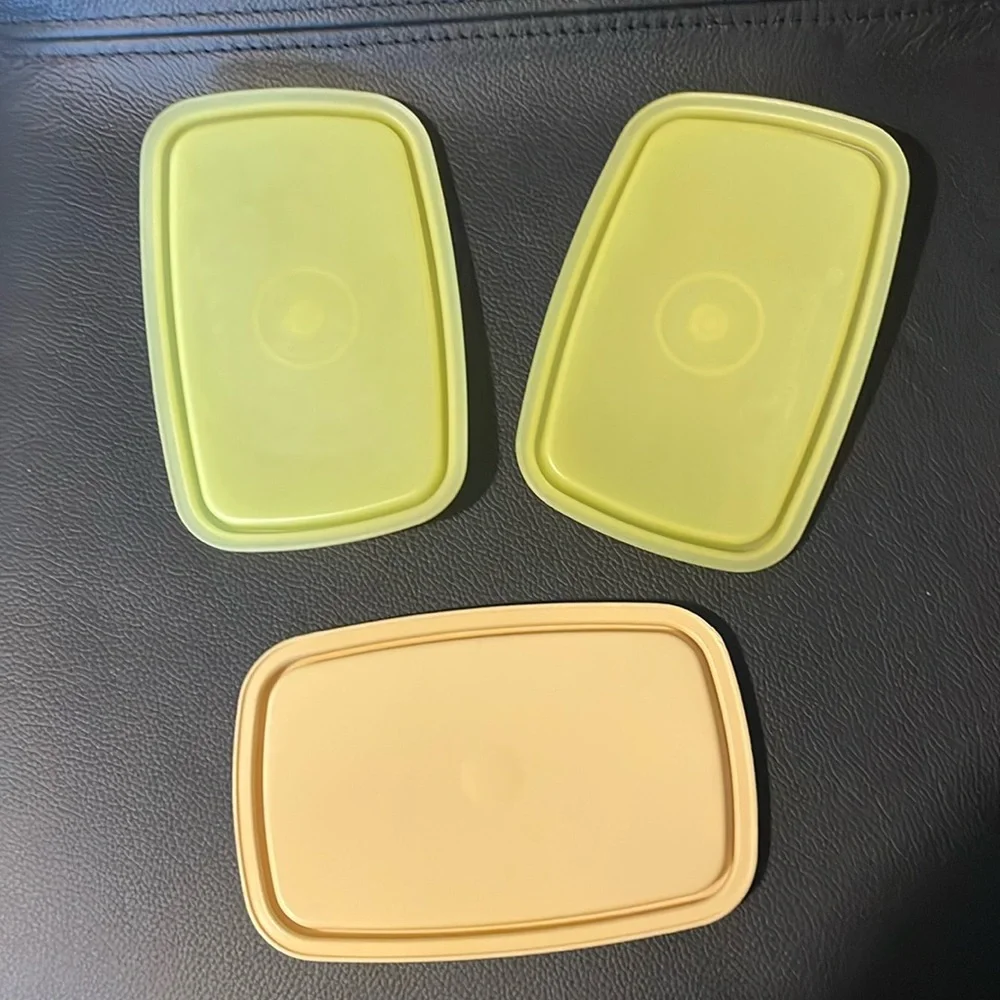 Tupperware Rectangular Vintage Yellow Dry Storage Containers Set of 4